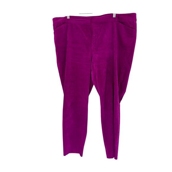 Old Navy Purple Velvet Plus Office Work Business Mid-Rise Pixie Pants Size 18 - Picture 1 of 13